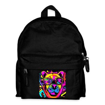 Enseigne au néon style ours - Sac à dos Enfant - noir - Devant
