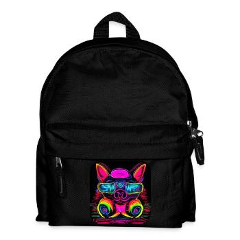 Neon UV Motif Festival Trend Style - Kids' Backpack - black - Front
