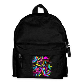 Neon Design Abstract UV House Style - Kids' Backpack - black - Front