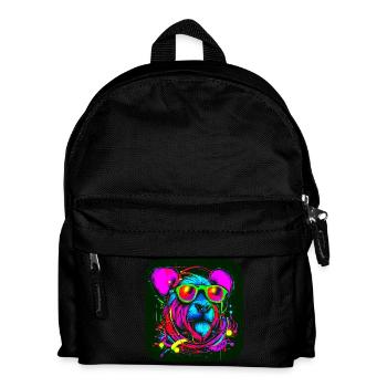 Style néon ours enseigne néon Glow - Sac à dos Enfant - noir - Devant