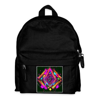 Neon Abstrakt Style Trend Glow Party - Kinder Rucksack - Schwarz - Vorne