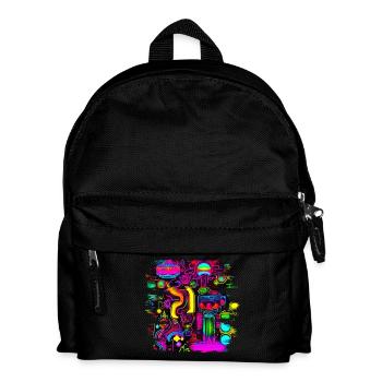 Neon Fluorescent UV Electro Music Party - Kids' Backpack - black - Front