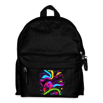 Neon Style 80s Retro Party Color Glow - Kinder Rucksack - Schwarz - Vorne