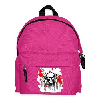 Totenschädel Splash Trash Polka Tattoo - Kinder Rucksack - Fuchsia - Vorne