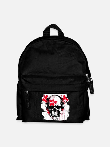 Totenschädel Splash Trash Polka Tattoo - Kinder Rucksack - Schwarz