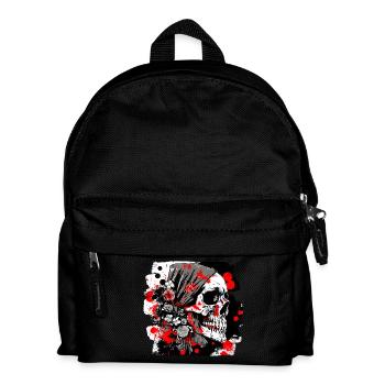 Totenschädel Splash Trash Polka Tattoo - Kinder Rucksack - Schwarz - Vorne