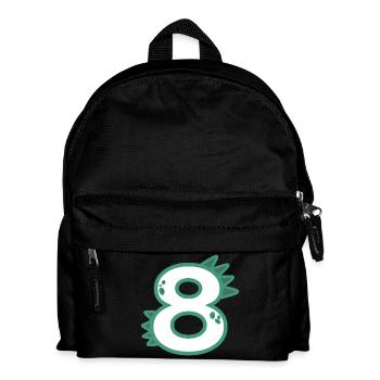 Zahl 8 - Kinder Rucksack - Schwarz - Vorne