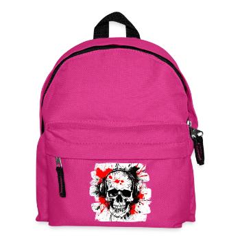 Totenkopf Trash Polka Biker Kultur - Kinder Rucksack - Fuchsia - Vorne