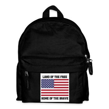 Patriotic American Flag with Bold Text - Kids' Backpack - black - Front