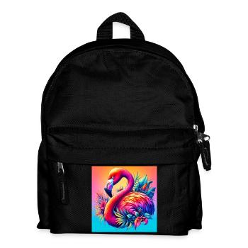 Flamingo - Kinder Rucksack - Schwarz - Vorne