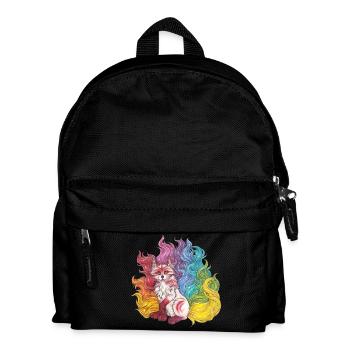 Regenbogen Kitsune mythischer Fuchs Geschenk Manga - Kinder Rucksack - Schwarz - Vorne