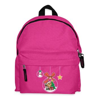 Biber Weihnachten Schneekugel Biber - Kinder Rucksack - Fuchsia - Vorne