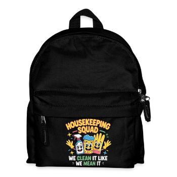 Lustiges Putzen Design - Kinder Rucksack - Schwarz - Vorne