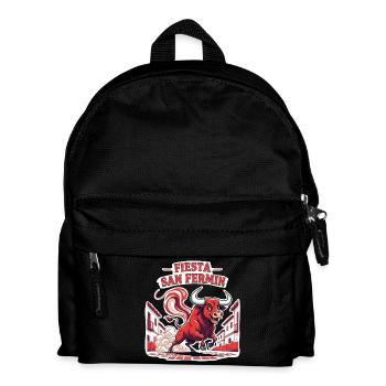 Fiesta San Fermín Stierlauf - Kinder Rucksack - Schwarz - Vorne