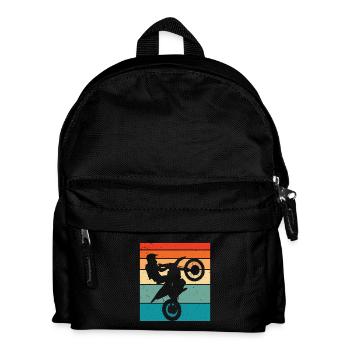 Motocross Retro Motorsport - Kinder Rucksack - Schwarz - Vorne