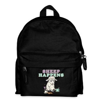 Sheep Happens Pastel Laugh - Kids' Backpack - black - Front