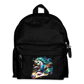 Einhorn Fussball Spielerin 25 Magischer Kick - Kinder Rucksack - Schwarz - Vorne