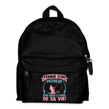 Ehefrau eines Fischers, aber auch der Fang seines Lebens - Kinder Rucksack - Schwarz - Vorne