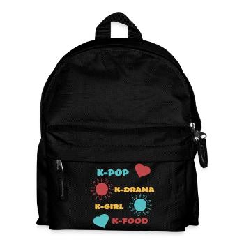 K-Pop K-Drama 3 benutzerdefinierte Farben - Kinder Rucksack - Schwarz - Vorne