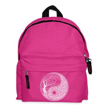 Yin Yang Symbol Baum des Lebens Tai - Kinder Rucksack - Fuchsia - Vorne