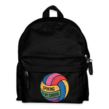 Spiking is my cardio volleyball motivation - Kids' Backpack - black - Front