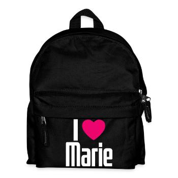 I Love Marie Pinkes Herz Ich liebe Marie - Kinder Rucksack - Schwarz - Vorne