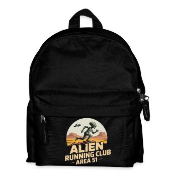 Funny Area 51 Alien UFO Running Runner - Kids' Backpack - black - Front