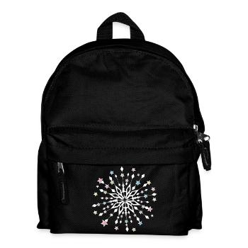 Mandala étoile de Noël avec des étoiles colorées - Sac à dos Enfant - noir - Devant