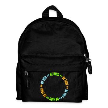 Be Kind Be True Be You Inspirierend Selbstliebe - Kinder Rucksack - Schwarz - Vorne