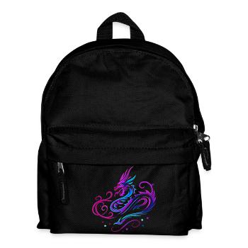Dragon tribal mystique aux couleurs néon - Sac à dos Enfant - noir - Devant