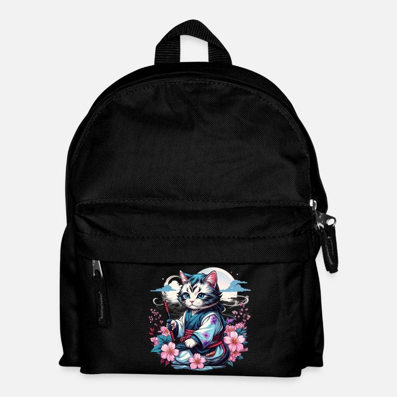 Chat Ninja Kawaii japonais - Sac à dos Enfant - noir