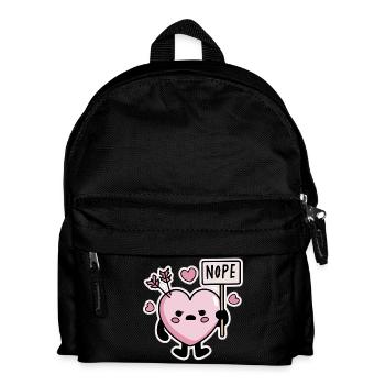 Kawaii Heart Nope Sign Anti Valentine’s Day - Sac à dos Enfant - noir - Devant