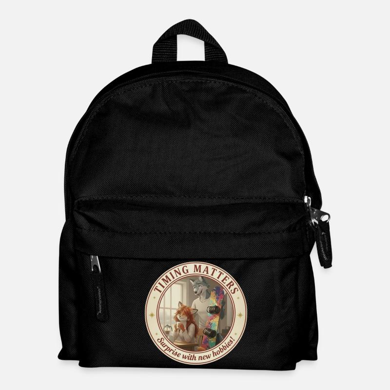 Fursona Timing Matters - Kids' Backpack - black
