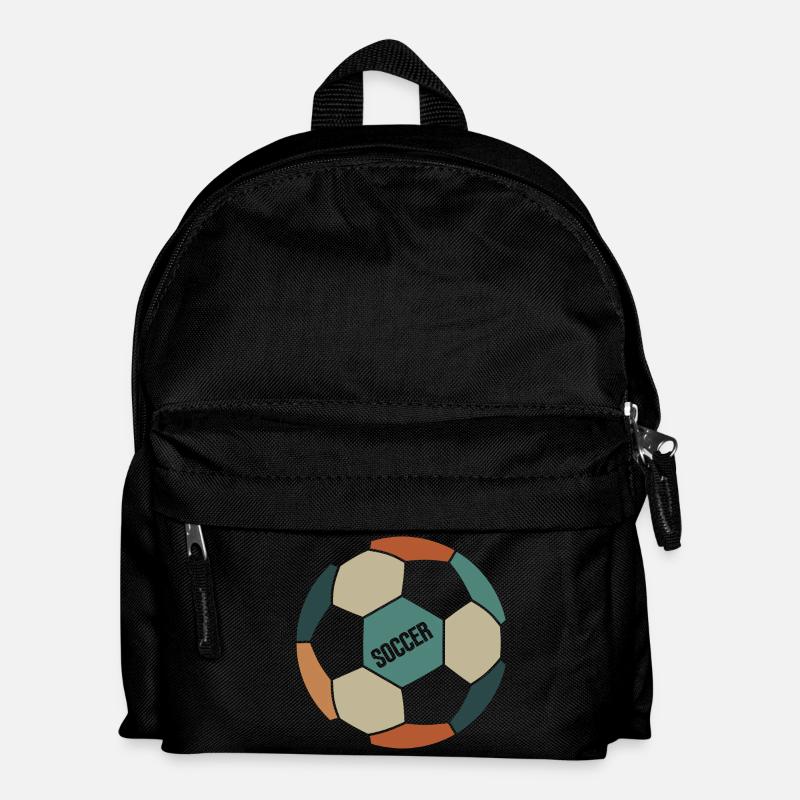 Retro Soccer Ball - Kids' Backpack - black