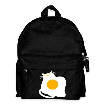 Lustige Katze als Spiegelei Kochen Koch - Kinder Rucksack - Schwarz - Vorne