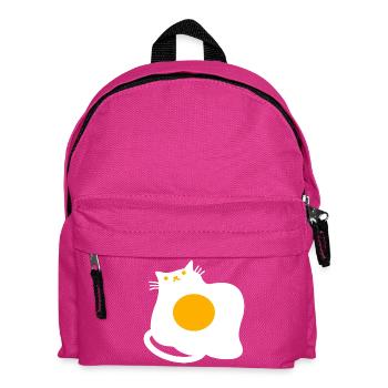 Funny Cat as Fried Egg Cooking Chef - Kids' Backpack - fuchsia - Front