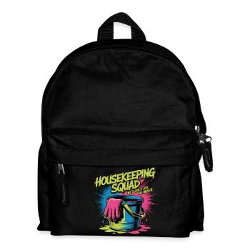 Lustiges Putzen Design - Kinder Rucksack - Schwarz - Vorne
