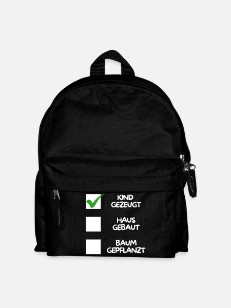 Child conceived ( house built, tree planted) white - Kids' Backpack - black