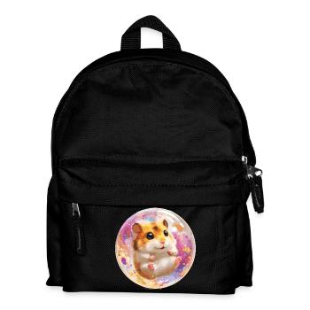 Colorful hamster in bubble ball - Kids' Backpack - black - Front