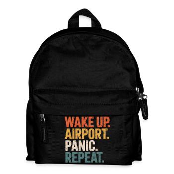 Aufwachen Flughafen Panik Wiederholen Reisen - Kinder Rucksack - Schwarz - Vorne