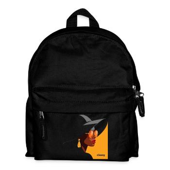 Elegante Frau mit Hut und Sonnenbrille - Kinder Rucksack - Schwarz - Vorne