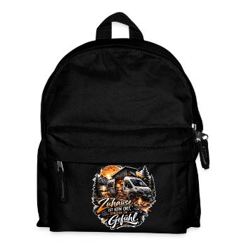 Zuhause ist kein Ort sondern ein Gefühl - Kinder Rucksack - Schwarz - Vorne
