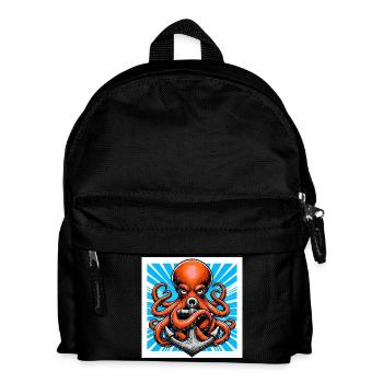 Octopus embraces an Anchor - Kids' Backpack - black - Front