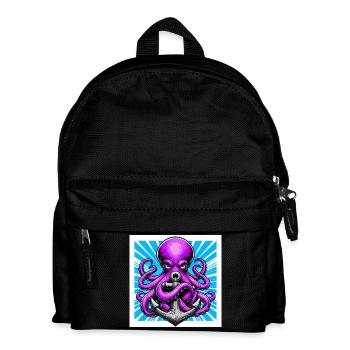 Octopus embraces an Anchor - Kids' Backpack - black - Front