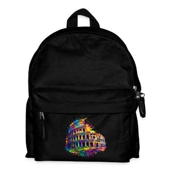 Colosseum Rome colorful splash design Italy - Kids' Backpack - black - Front