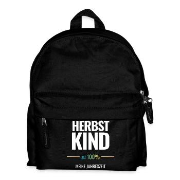 Herbstkind zu 100% Meine Jahreszeit - Kinder Rucksack - Schwarz - Vorne