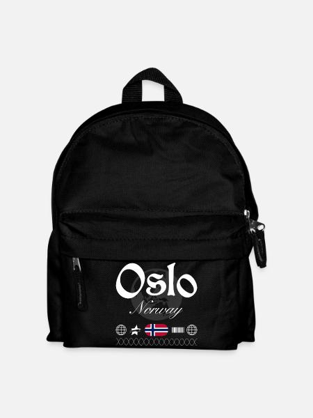 Oslo Norwegen Streetwear Reise Souvenir - Kinder Rucksack - Schwarz