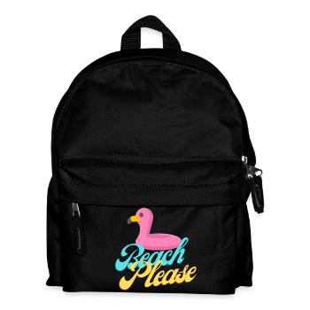 Beach Please Flamingo Retro Tee - Kids' Backpack - black - Front
