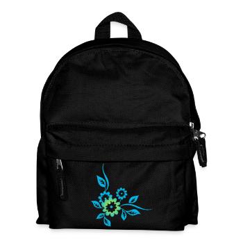 Blue flowers - Kids' Backpack - black - Front