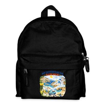 Mittelmeer-Sommer-Mosaik - Kinder Rucksack - Schwarz - Vorne